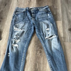 Distressed Blue Jeans